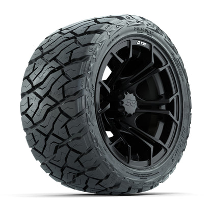 GTW Spyder Matte Black 12 in Wheels with 215/40-R12 Maverick Low-Profile All-Terrain Tires – Full Set