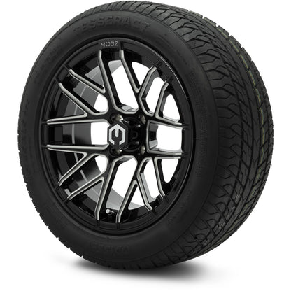MODZ® 15" Matrix Glossy Black with Ball Mill Wheels & Street Tires Combo