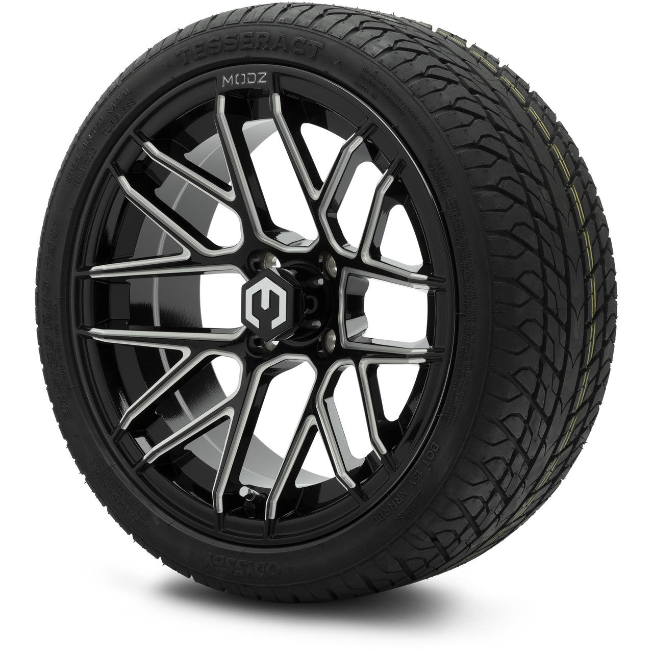 MODZ® 15" Matrix Glossy Black with Ball Mill Wheels & Street Tires Combo