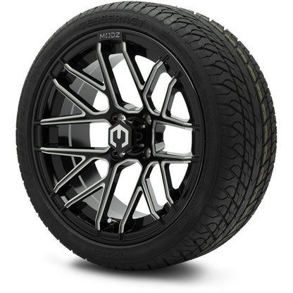 MODZ® 15" Matrix Glossy Black with Ball Mill Wheels & Street Tires Combo