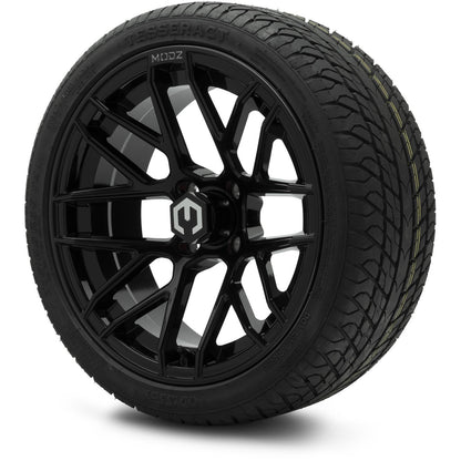 MODZ® 15" Matrix Glossy Black Wheels & Street Tires Combo