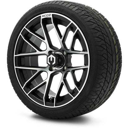 MODZ® 15" Matrix Machined Black Wheels & Street Tires Combo