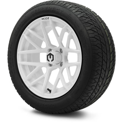 MODZ® 15" Matrix Glossy White  Wheels & Street Tires Combo