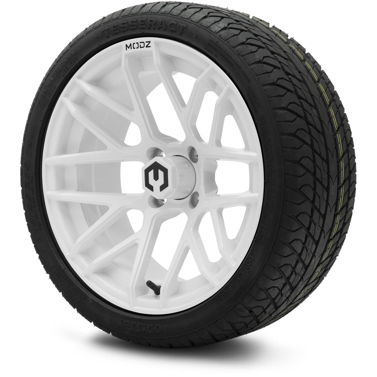 MODZ® 15" Matrix Glossy White  Wheels & Street Tires Combo