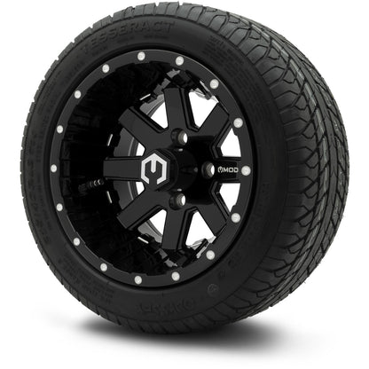 MODZ® 12" Assault Glossy Black with Ball Mill Wheels & Street Tires Combo