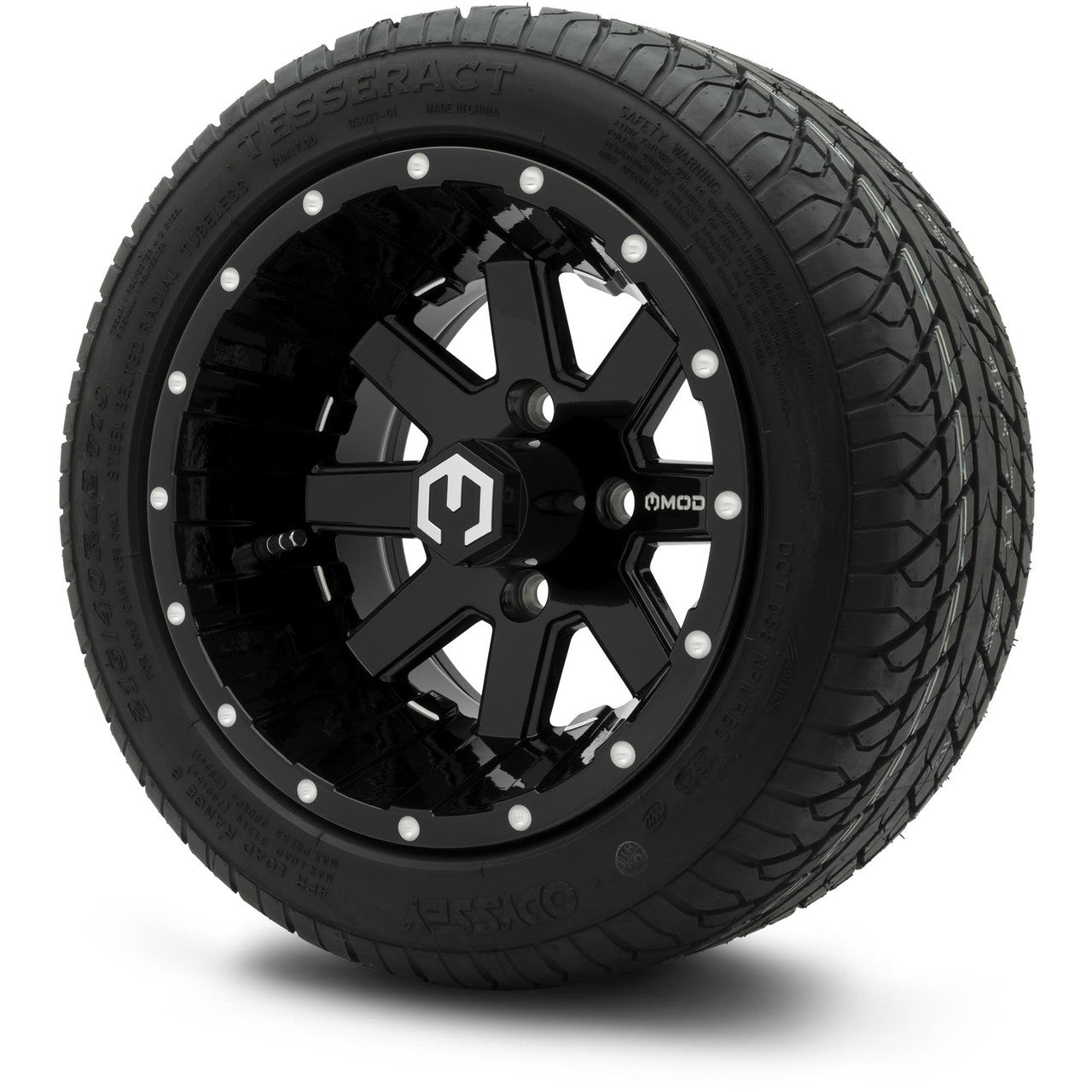 MODZ® 12" Assault Glossy Black with Ball Mill Wheels & Street Tires Combo