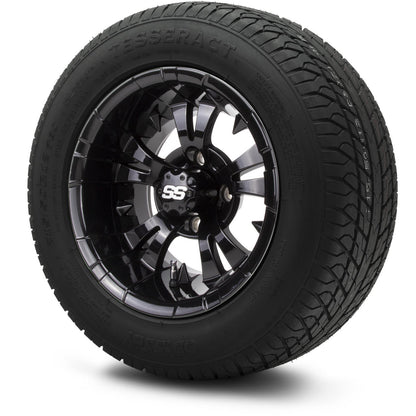 MODZ® 12" Vampire Glossy Black Wheels & Street Tires Combo
