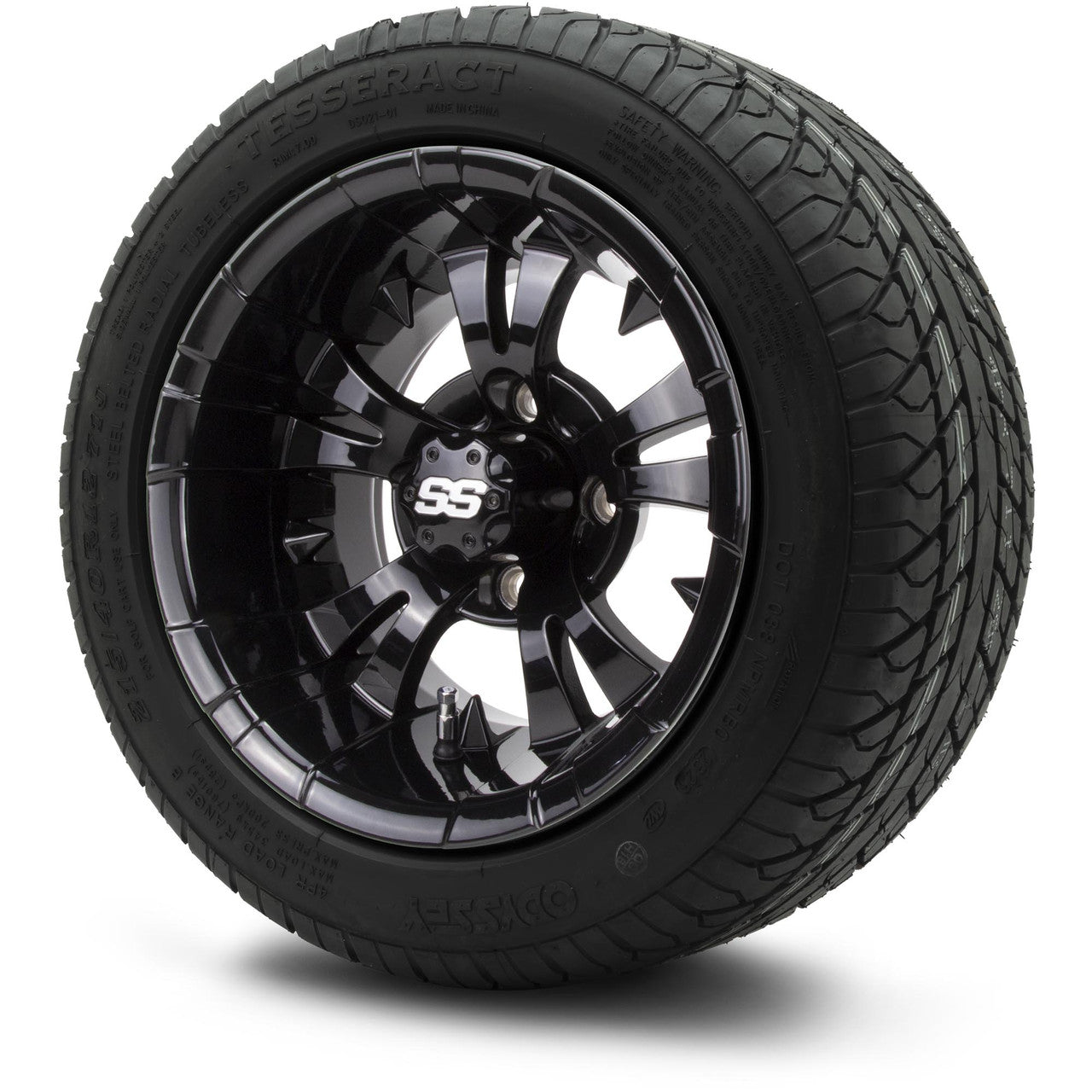 MODZ® 12" Vampire Glossy Black Wheels & Street Tires Combo