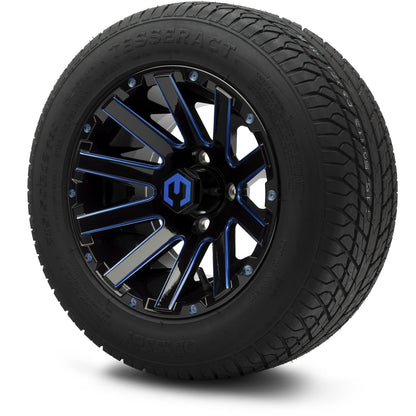 MODZ® 12" Mauler Glossy Black and Blue with Ball Mill Wheels & Street Tires Combo