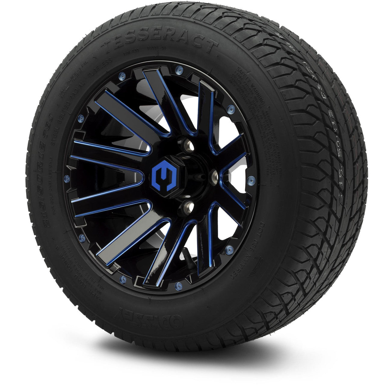 MODZ® 12" Mauler Glossy Black and Blue with Ball Mill Wheels & Street Tires Combo