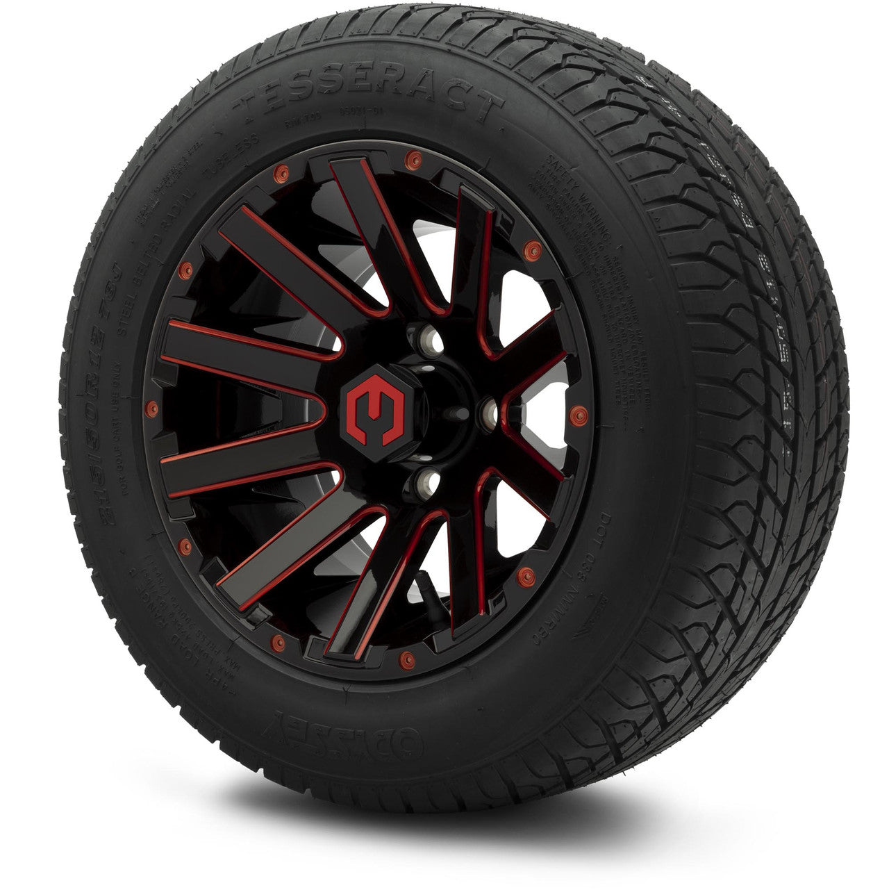 MODZ® 12" Mauler Glossy Black and Red with Ball Mill Wheels & Street Tires Combo