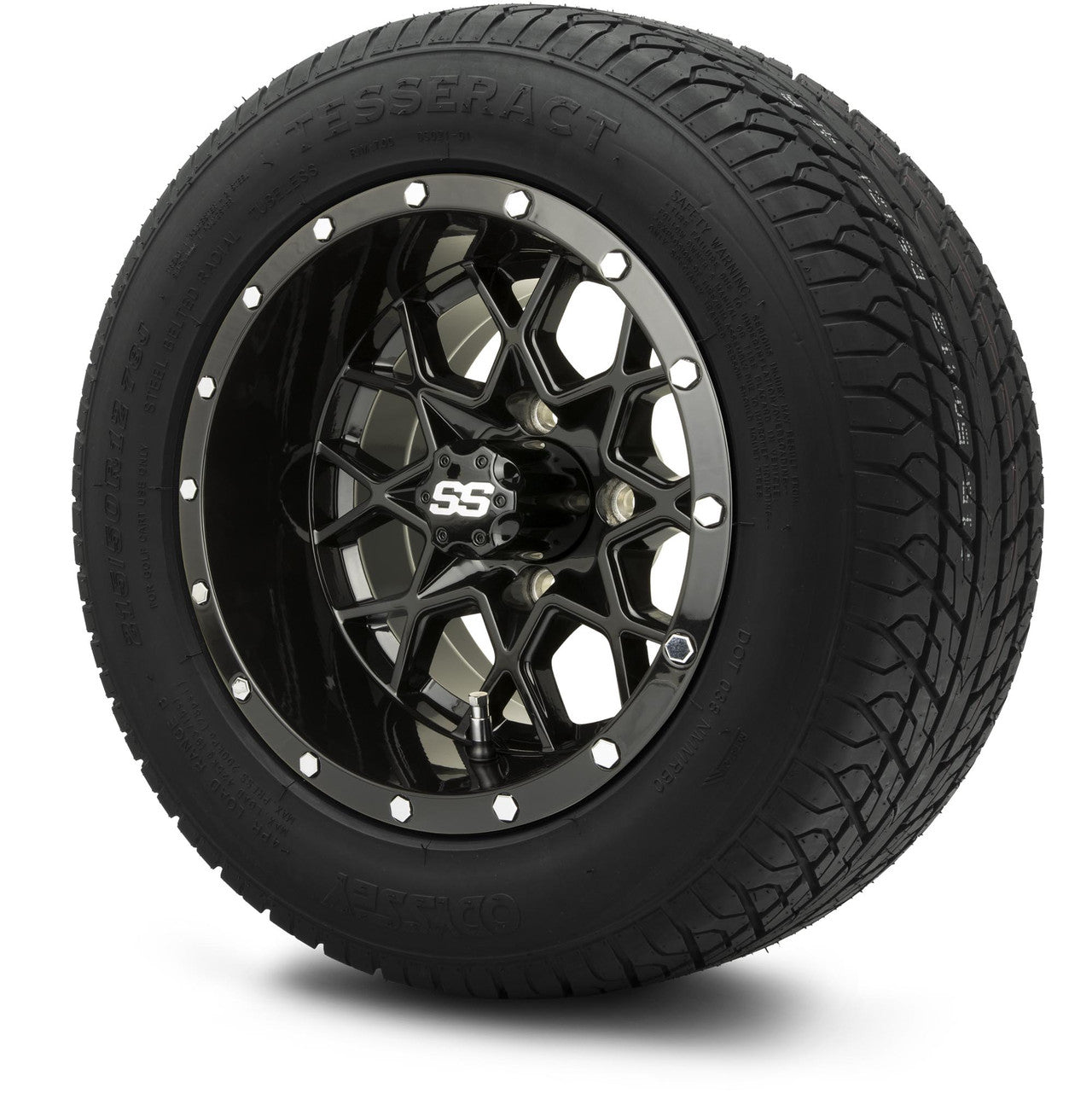 MODZ® 12" Vortex Glossy Black Wheels & Street Tires Combo