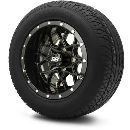 MODZ® 12" Vortex Glossy Black Wheels & Street Tires Combo