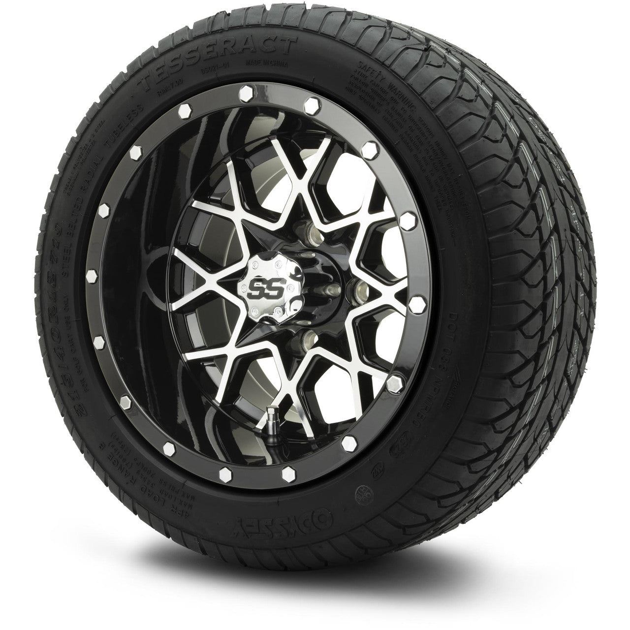 MODZ® 12" Vortex Machined Black Wheels & Street Tires Combo