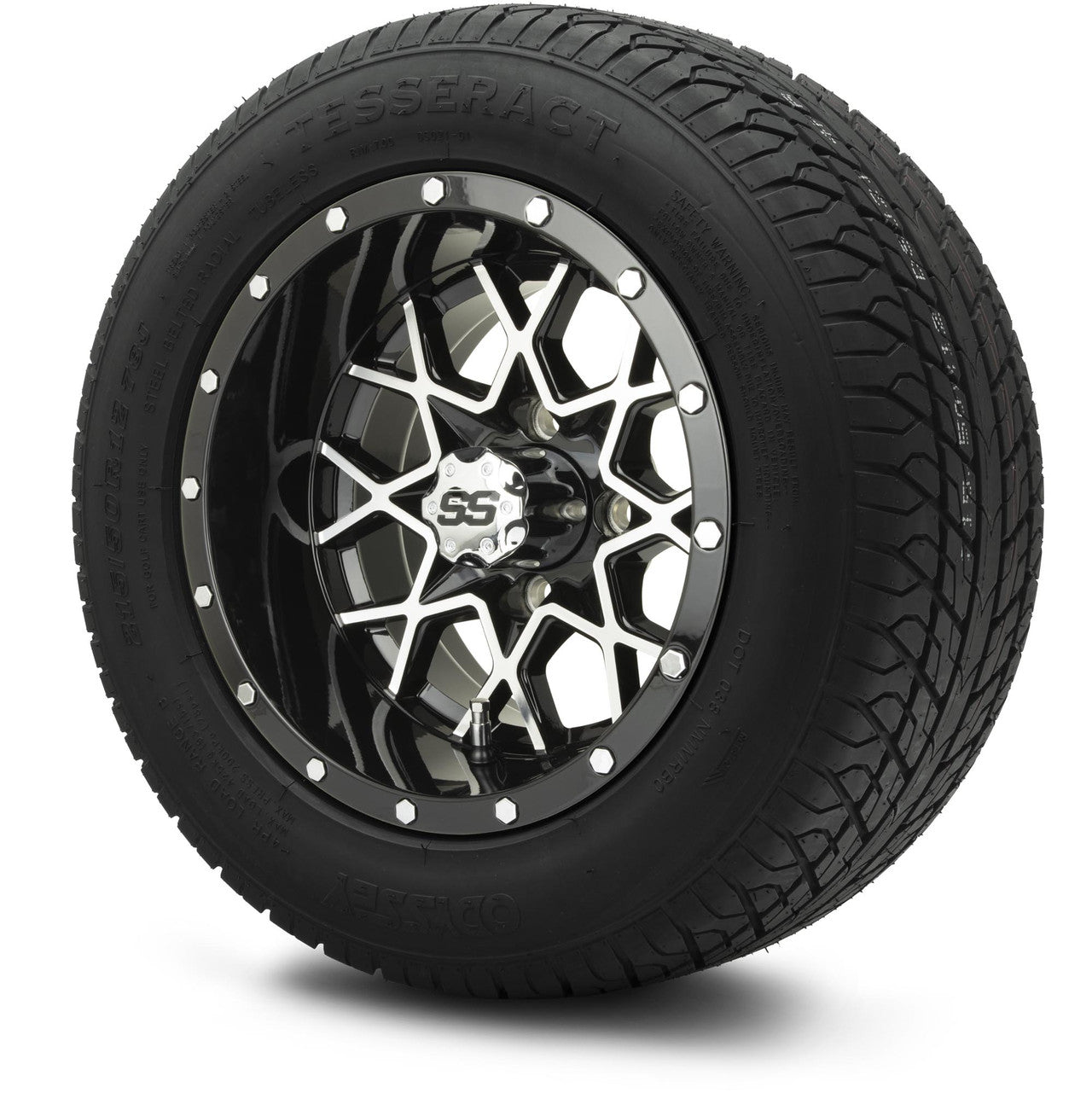 MODZ® 12" Vortex Machined Black Wheels & Street Tires Combo