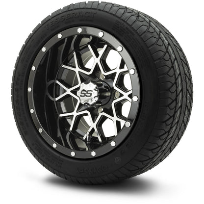 MODZ® 12" Vortex Machined Black Wheels & Street Tires Combo