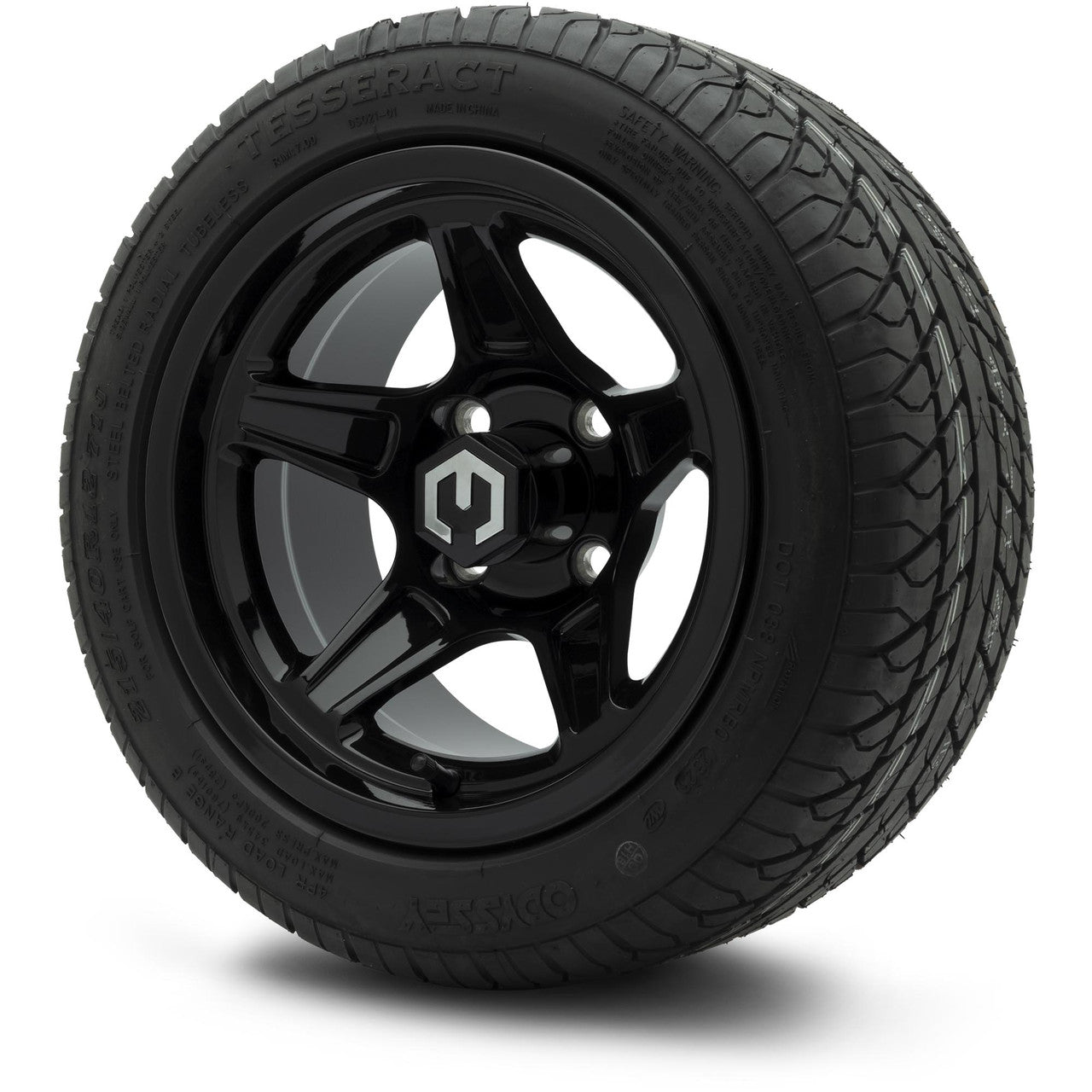 MODZ® 12" Drift Glossy Black Wheels & Street Tires Combo