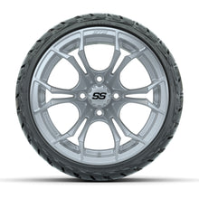 GTW® Spyder Silver Brush 14 in Wheels with 205/35-R14 Maverick Low-Profile All-Terrain Tires - Full Set
