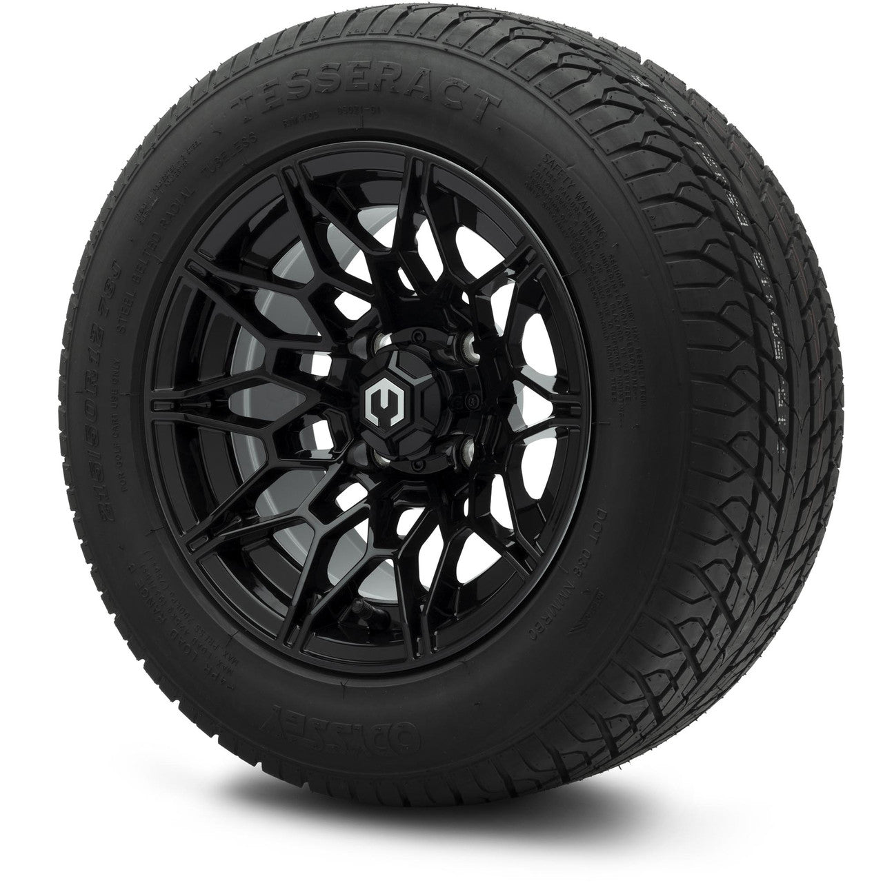 MODZ® 12" Galaxy Glossy Black Wheels & Street Tires Combo