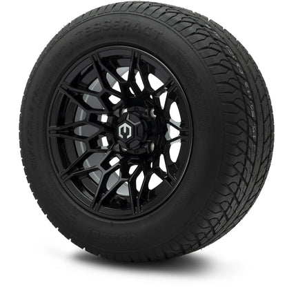 MODZ® 12" Galaxy Glossy Black Wheels & Street Tires Combo