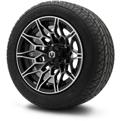 MODZ® 12" Galaxy Machined Black Wheels & Street Tires Combo