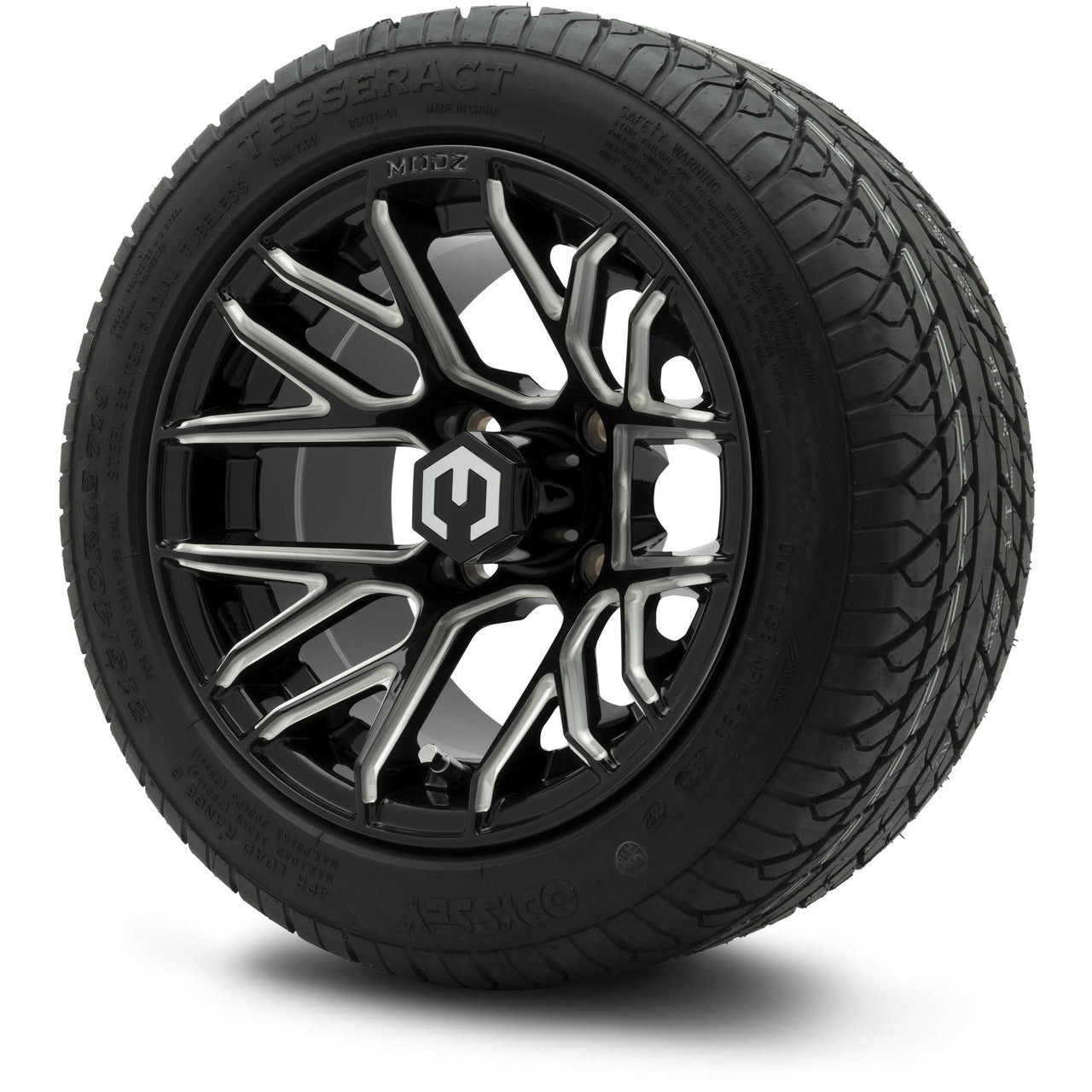 MODZ® 12" Matrix Glossy Black with Ball Mill Wheels & Street Tires Combo