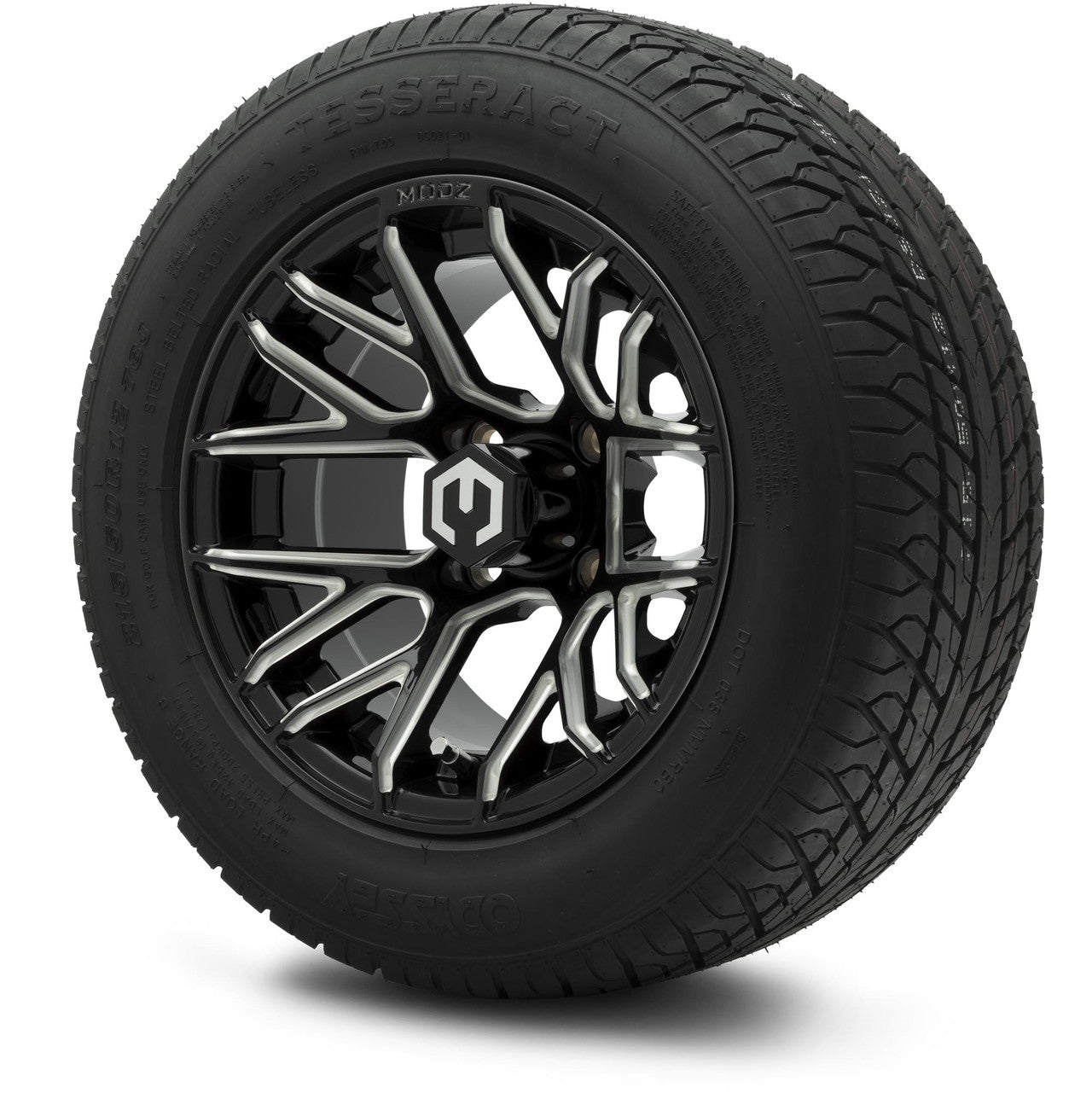MODZ® 12" Matrix Glossy Black with Ball Mill Wheels & Street Tires Combo