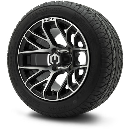 MODZ® 12" Matrix Machined Matte Black Wheels & Street Tires Combo