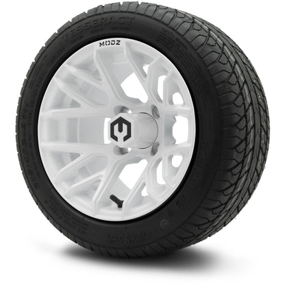 MODZ® 12" Matrix Glossy White Wheels & Street Tires Combo