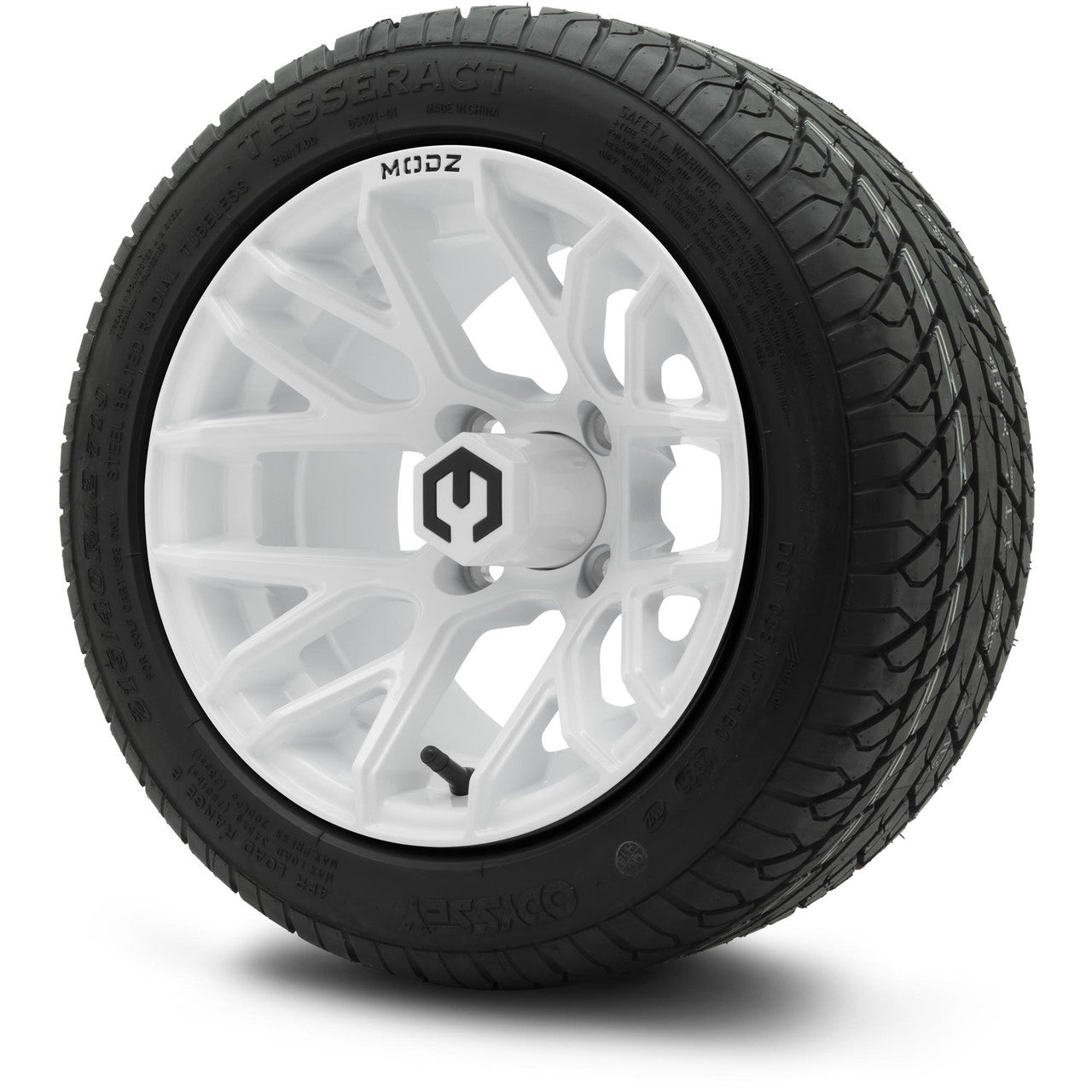 MODZ® 12" Matrix Glossy White Wheels & Street Tires Combo
