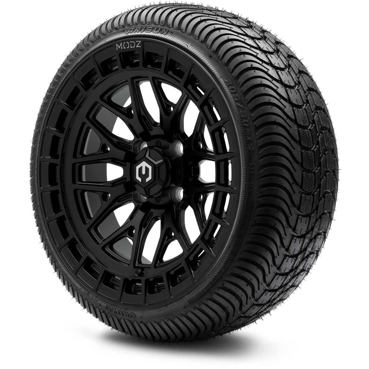 MODZ® 14" Torrent Matte Black Wheels & Street Tires Combo
