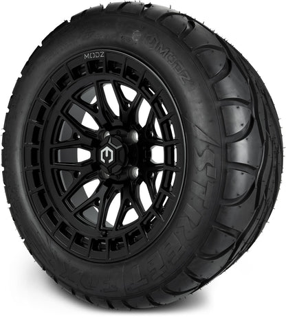 MODZ® 14" Torrent Matte Black Wheels & Street Tires Combo