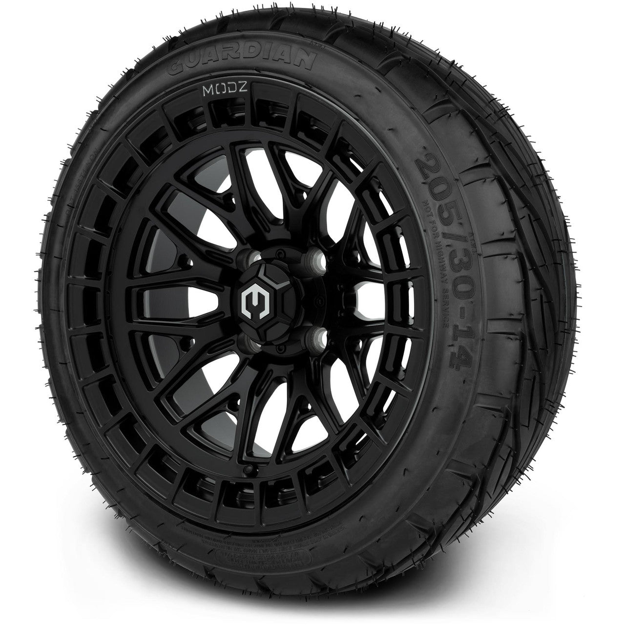 MODZ® 14" Torrent Matte Black Wheels & Street Tires Combo