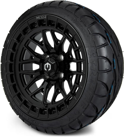 MODZ® 14" Torrent Matte Black Wheels & Street Tires Combo