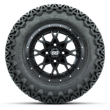 GTW® Vortex 2 Matte Black/Machined 12 in Wheels with 23X10.5-12 Predator All-Terrain Tires – Full Set