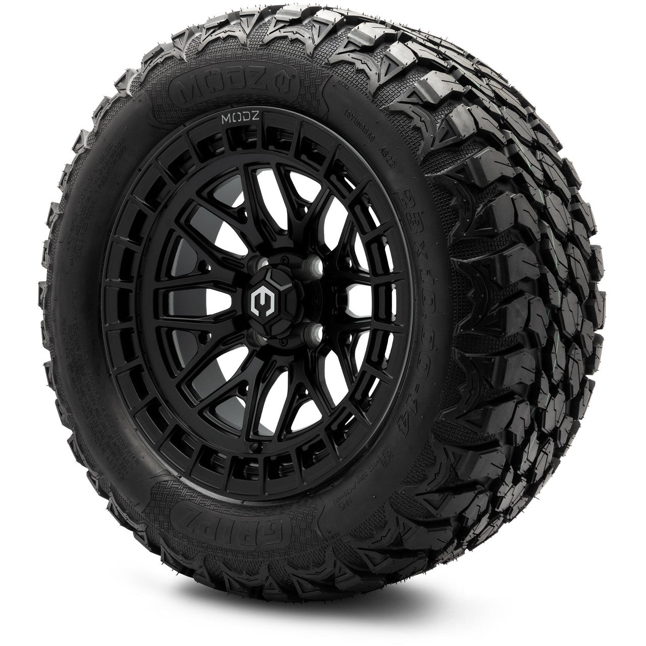 MODZ® 14" Torrent Matte Black Wheels & Off-Road Tires Combo