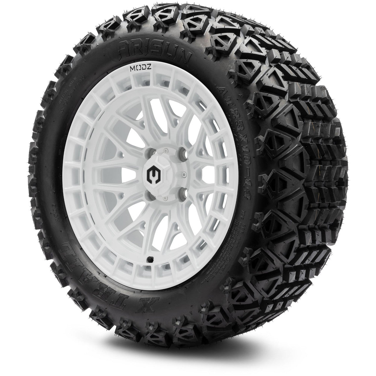 MODZ® 14" Torrent Glossy White Wheels & Off-Road Tires Combo