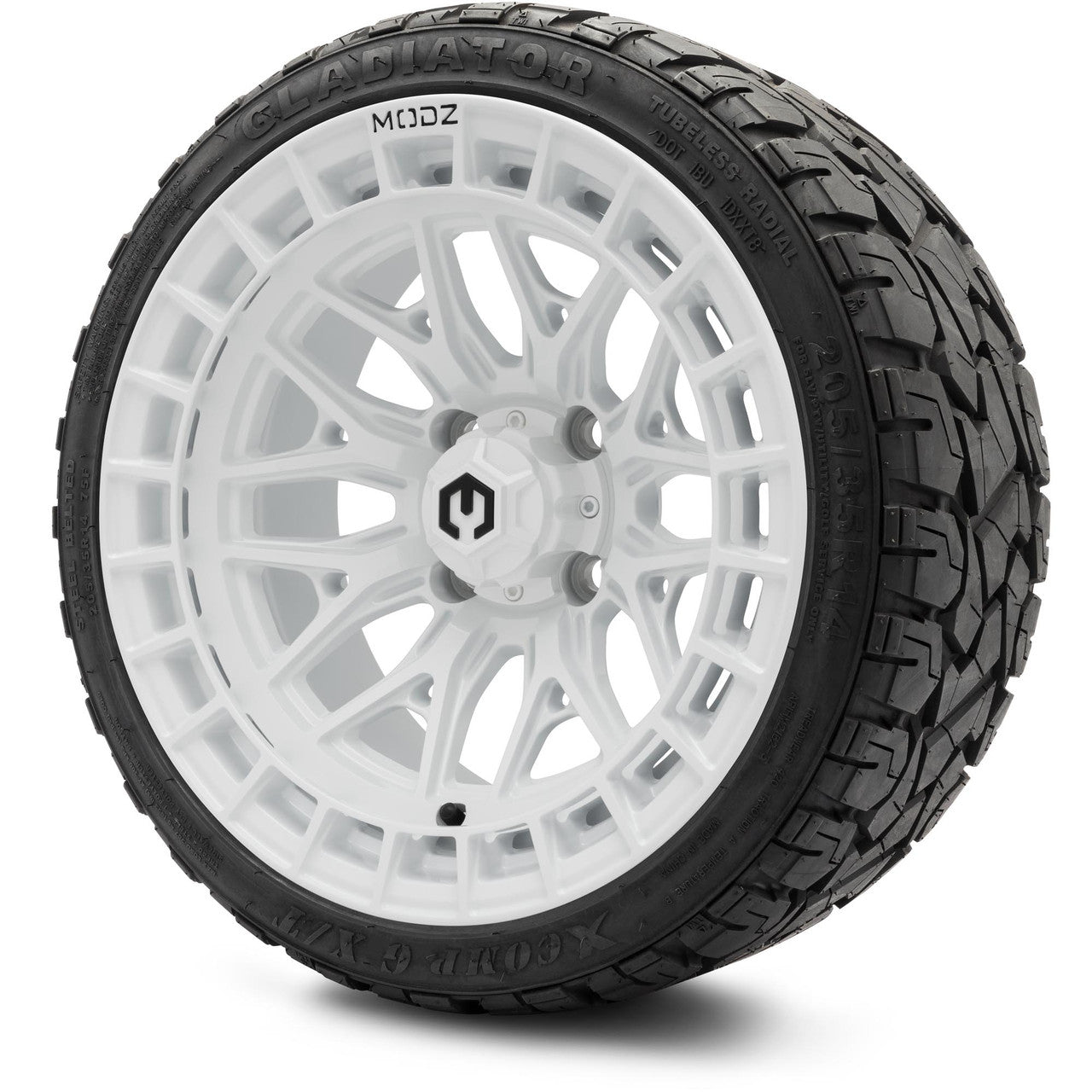 MODZ® 14" Torrent Glossy White Wheels & Off-Road Tires Combo