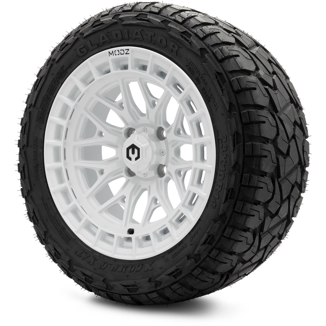 MODZ® 14" Torrent Glossy White Wheels & Off-Road Tires Combo
