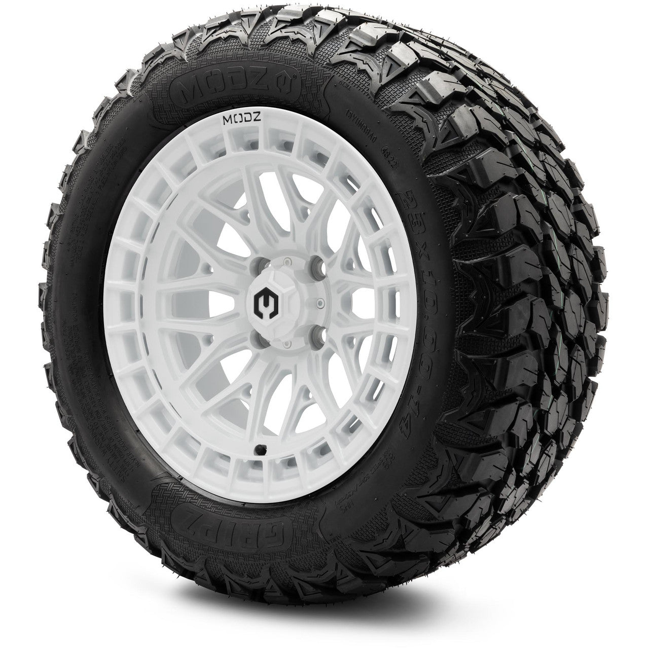 MODZ® 14" Torrent Glossy White Wheels & Off-Road Tires Combo