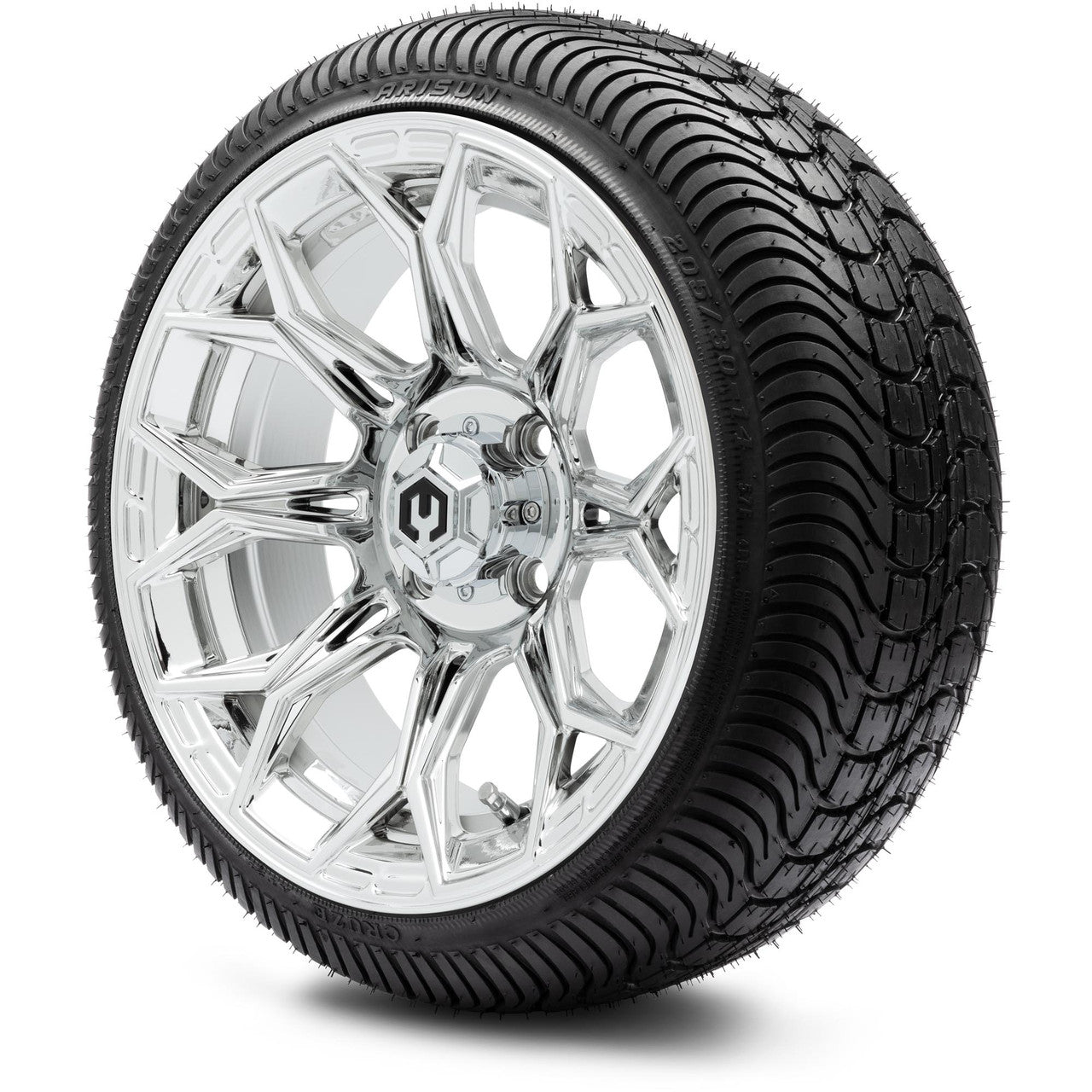 MODZ® 14" Halo Chrome Wheels & Street Tires Combo