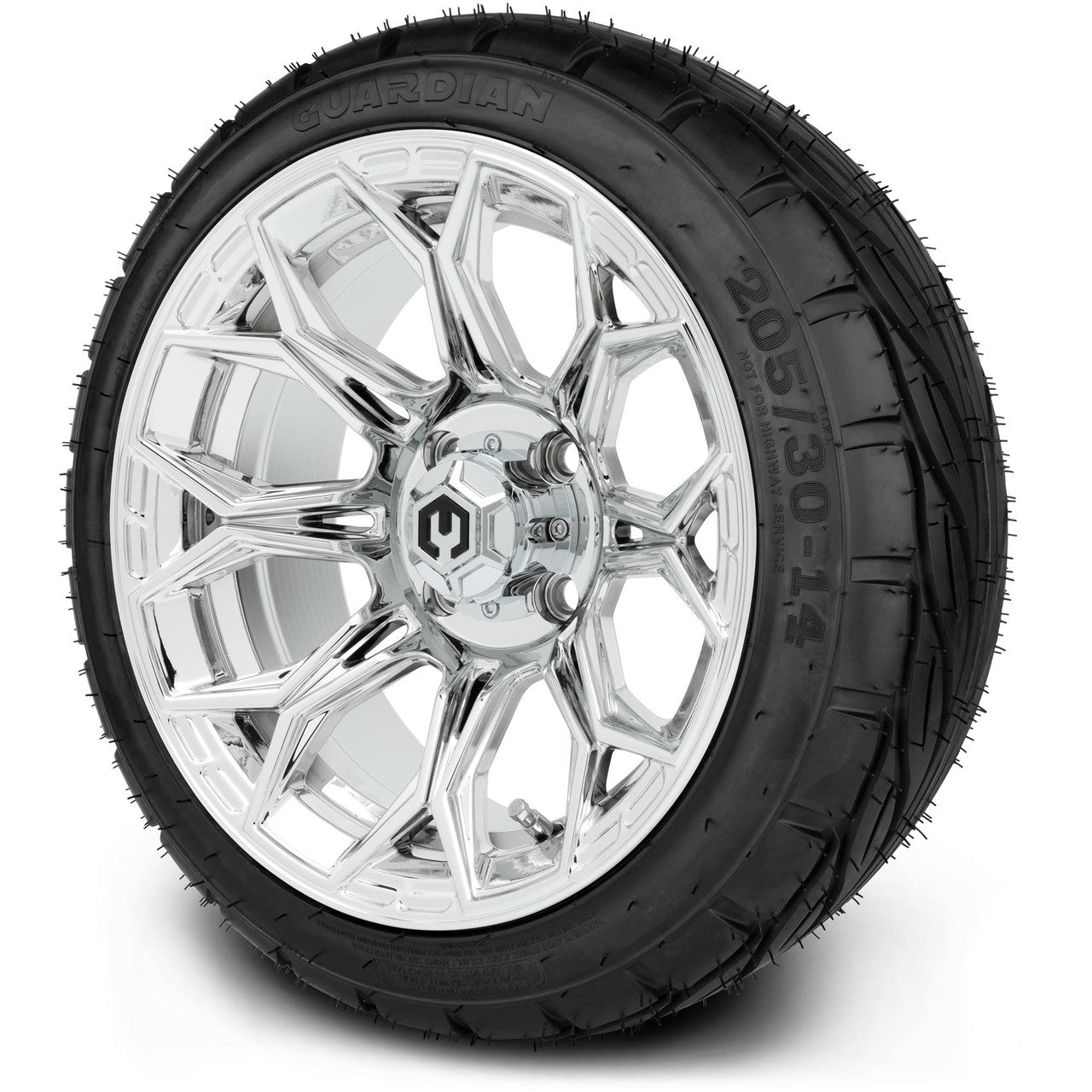 MODZ® 14" Halo Chrome Wheels & Street Tires Combo