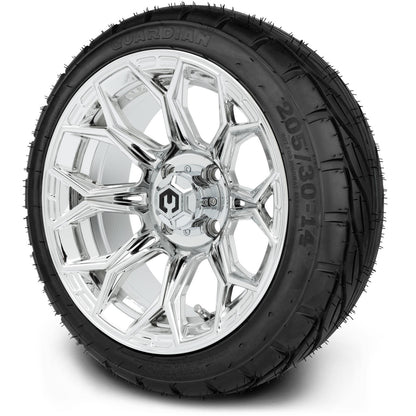 MODZ® 14" Halo Chrome Wheels & Street Tires Combo