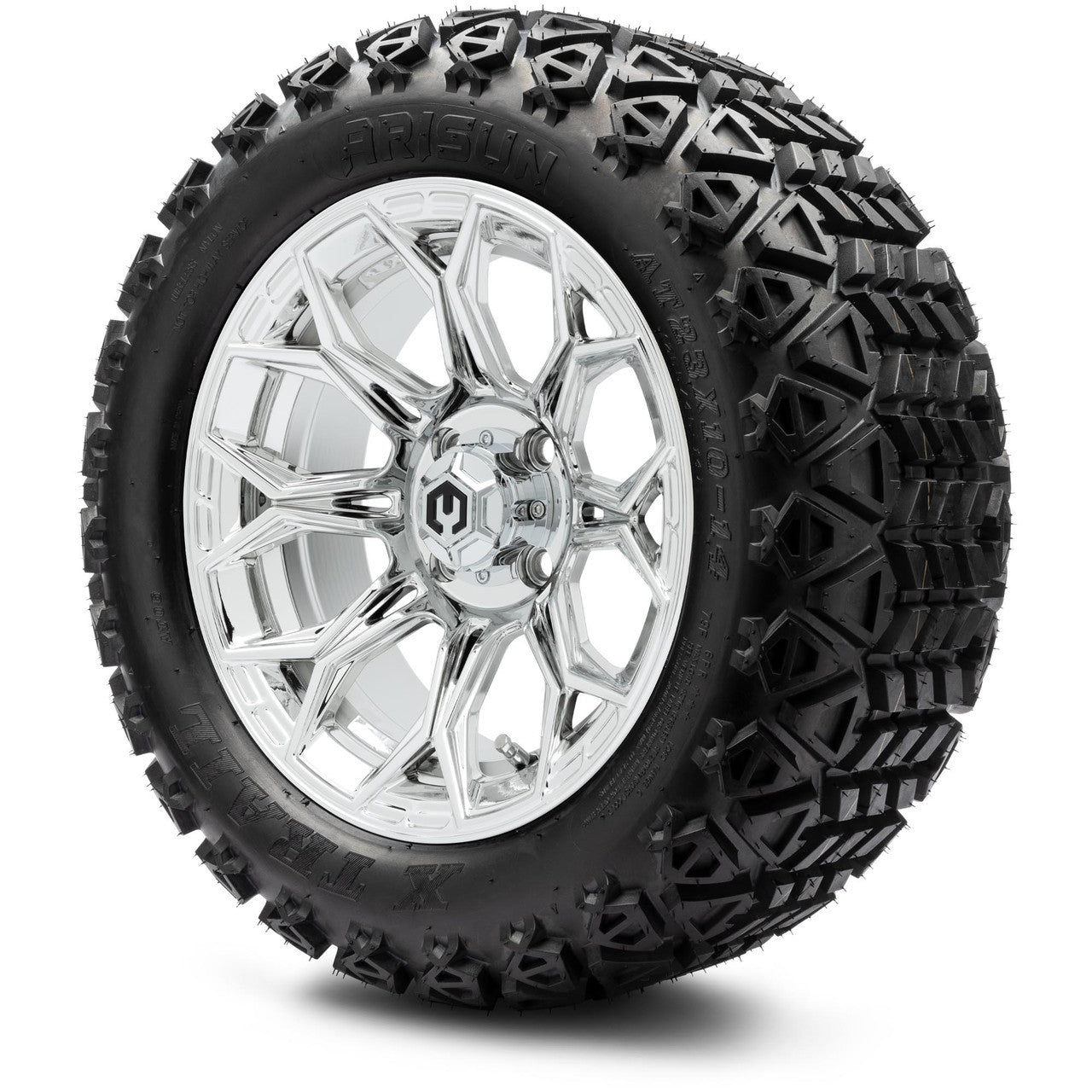 MODZ® 14" Halo Chrome Wheels & Off-Road Tires Combo