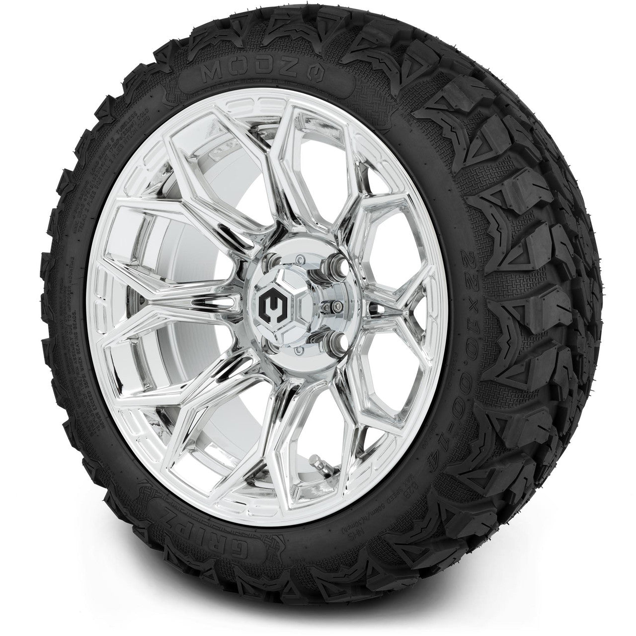 MODZ® 14" Halo Chrome Wheels & Off-Road Tires Combo