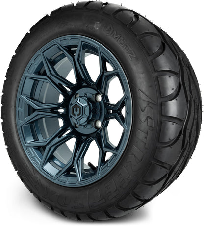 MODZ® 14" Halo Titanium Blue Wheels & Street Tires Combo