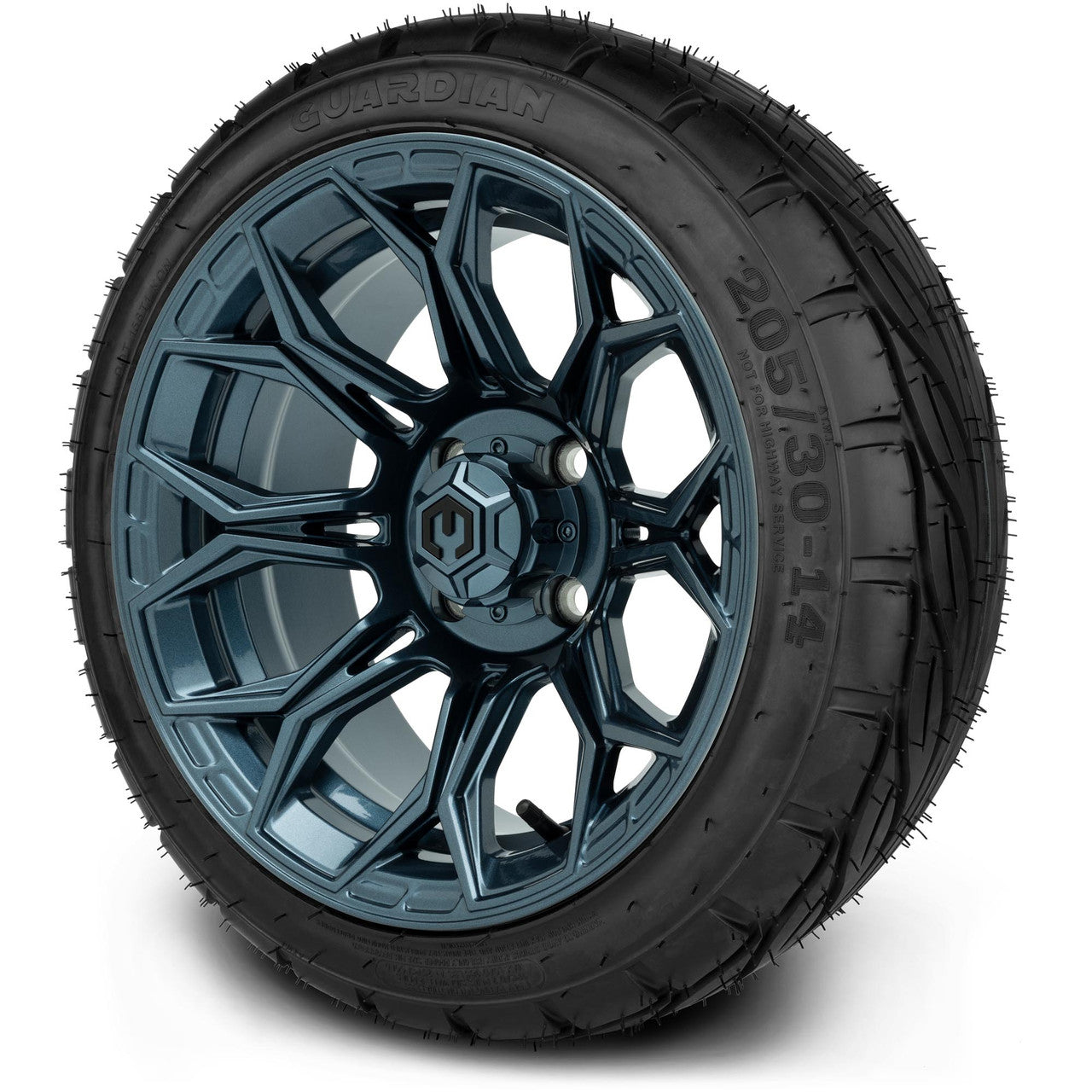 MODZ® 14" Halo Titanium Blue Wheels & Street Tires Combo
