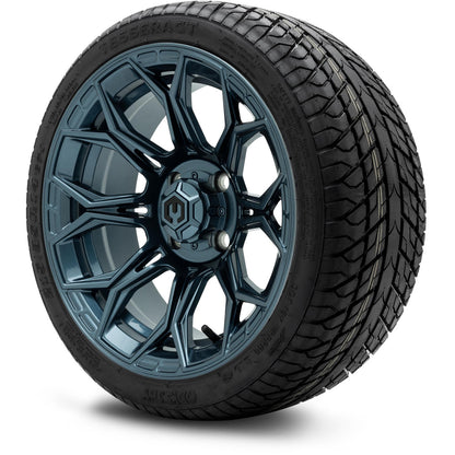 MODZ® 14" Halo Titanium Blue Wheels & Street Tires Combo