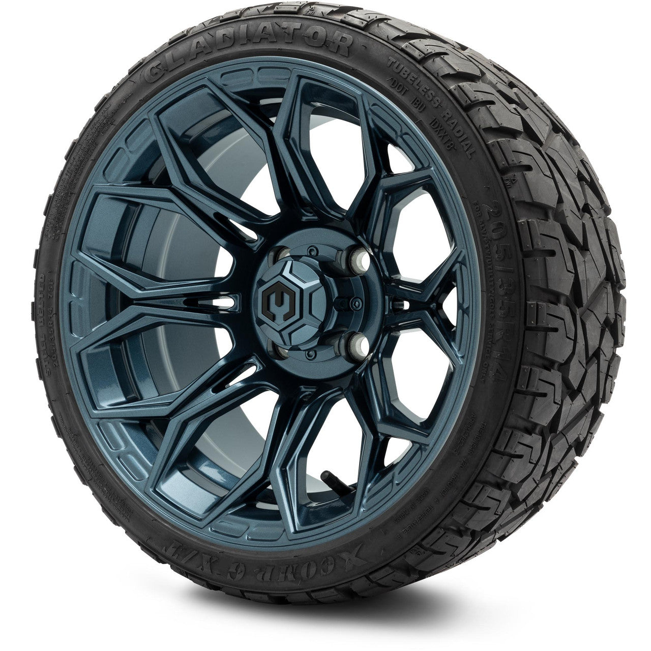 MODZ® 14" Halo Titanium Blue Wheels & Off-Road Tires Combo