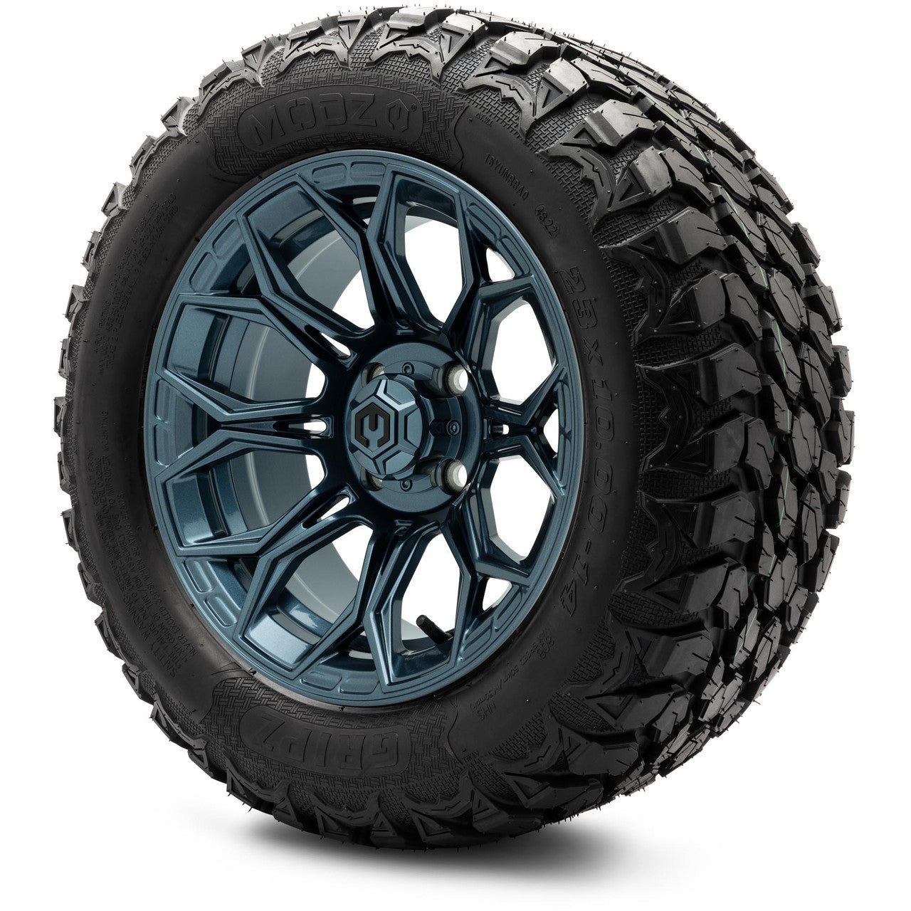 MODZ® 14" Halo Titanium Blue Wheels & Off-Road Tires Combo